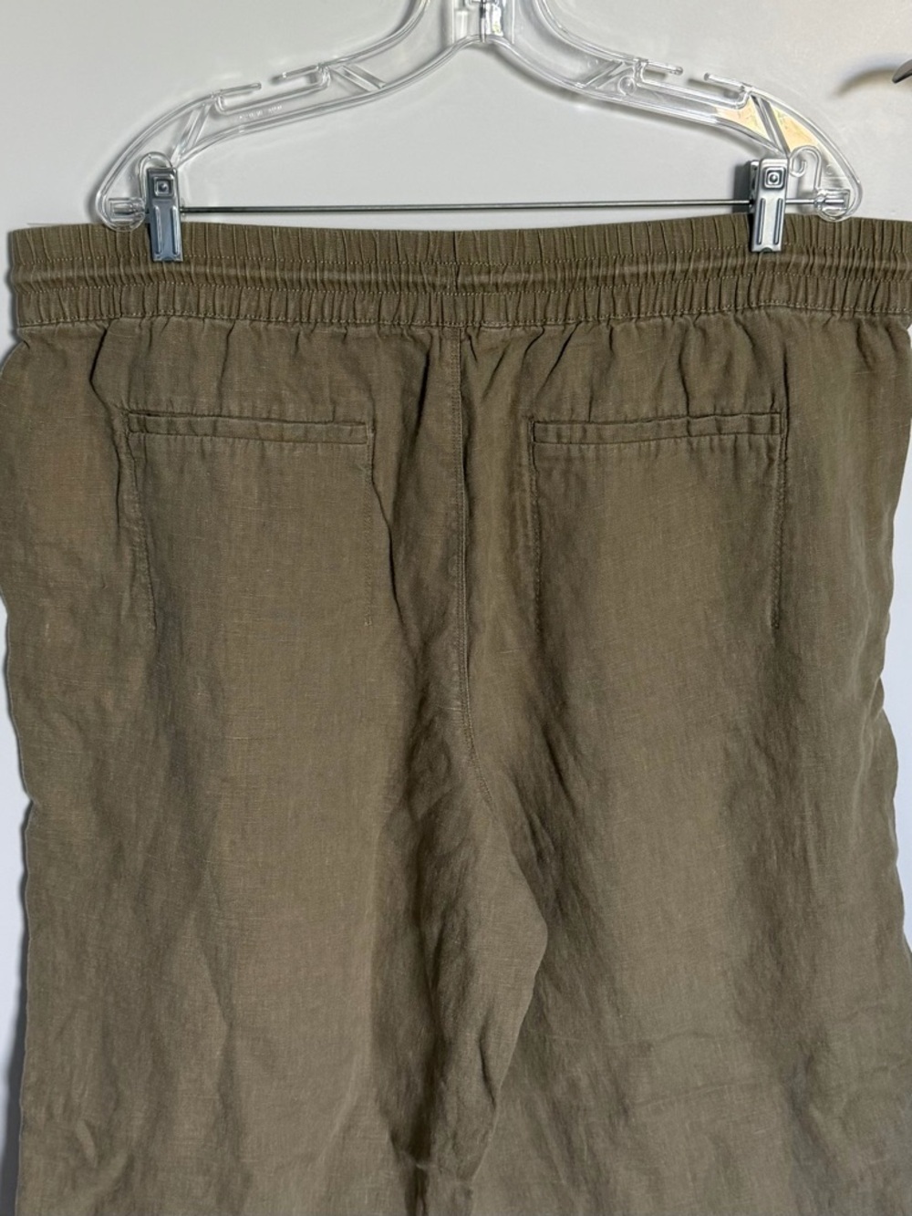 Athleta Olive Green Retreat Linen High Rise Wide Leg Pants Size 1X 54844 - Picture 7 of 12